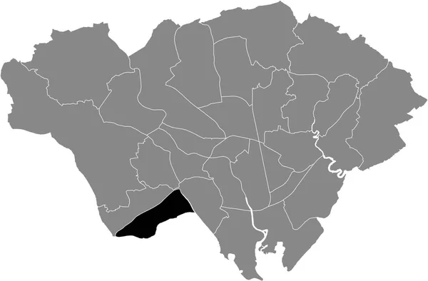 Mapa Localização Negra Ala Eleitoral Butetown Dentro Dos Distritos Urbanos —  Vetores de Stock