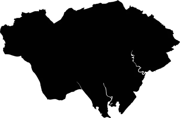 Galler Başkenti Cardiff Basit Vektör Siyah Idari Haritası Birleşik Krallık — Stok Vektör