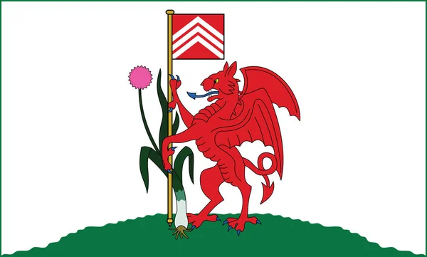 Illustration Vectorielle Officielle Drapeau Capitale Galloise Cardiff Royaume Uni — Image vectorielle