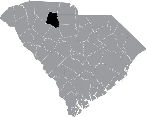 アメリカ合衆国サウスカロライナ州の灰色の行政地図の中の北軍郡のブラックハイライトされた位置図 — ストックベクタ