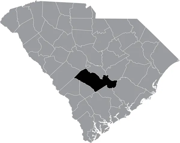 アメリカ合衆国サウスカロライナ州の灰色の行政地図の中のオレンジバーグ郡の黒いハイライトされた位置図 — ストックベクタ