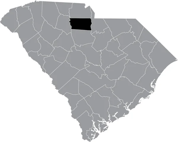 Güney Carolina Federal Eyaleti Nin Gri Idari Haritasında Chester County — Stok Vektör