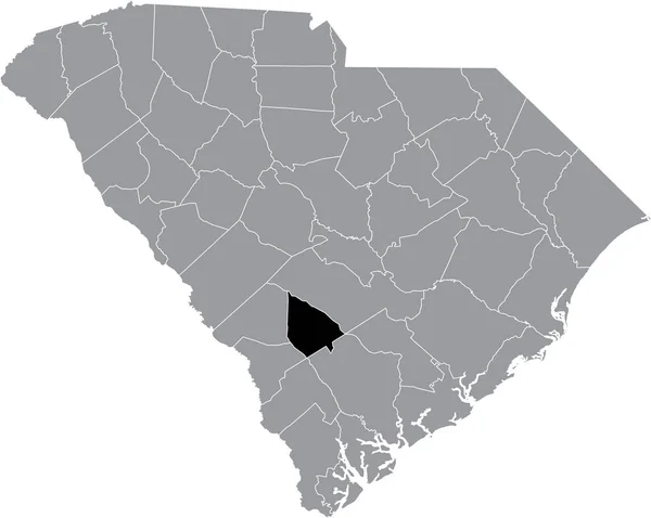 アメリカ合衆国サウスカロライナ州の灰色の行政地図の中でバンベルク郡の黒いハイライトされた位置図 — ストックベクタ