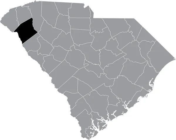 Mapa Ubicación Resaltado Negro Del Condado Anderson Dentro Del Mapa — Archivo Imágenes Vectoriales