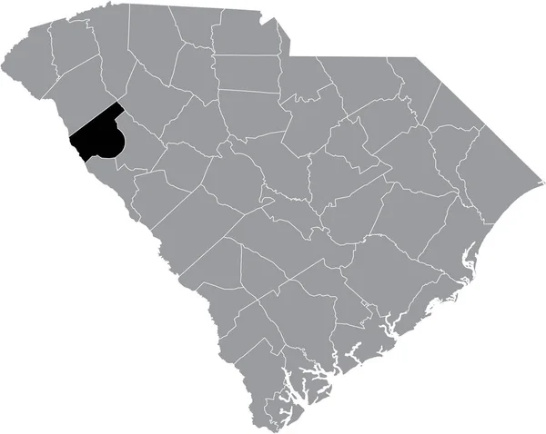 Black Menyoroti Peta Lokasi Dari Abbeville County Dalam Peta Administratif - Stok Vektor