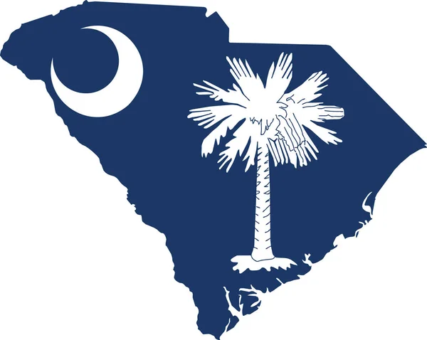 Mappa Amministrativa Semplice Bandiera Piatta Dello Stato Federale Della Carolina — Vettoriale Stock
