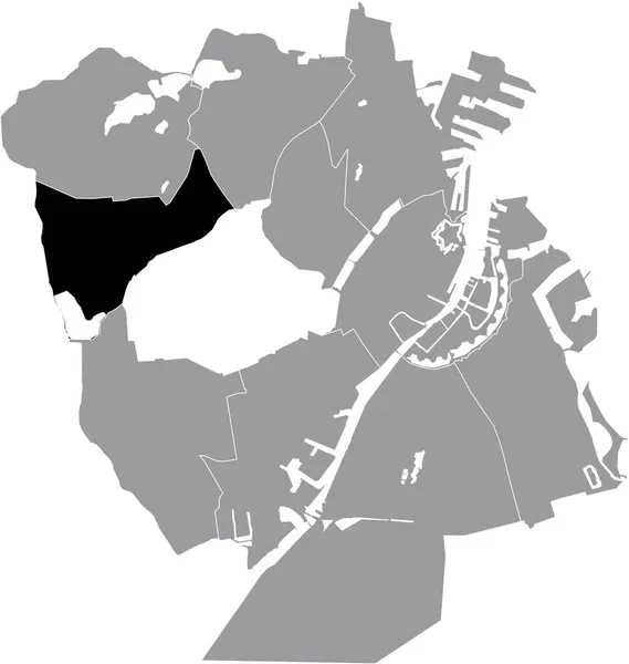Mapa Localização Preto Distrito Vanlse Dentro Distritos Urbanos Cinzentos Mapa — Vetor de Stock
