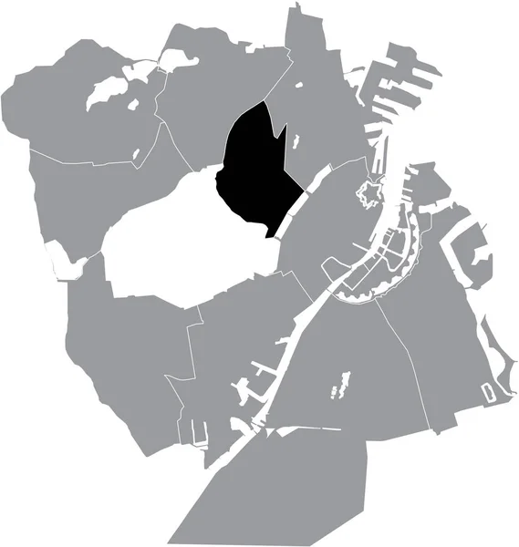 Černá Mapa Lokality Okresu Nrrebro Šedých Městských Částech Mapy Dánského — Stockový vektor