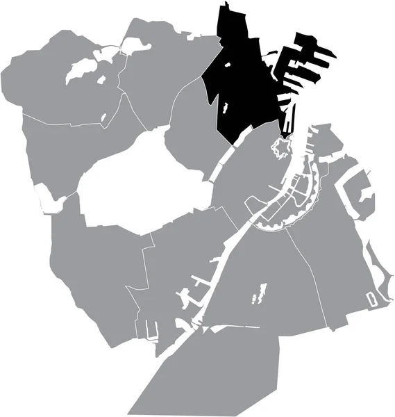 Mapa Localização Preto Distrito Sterbro Dentro Distritos Urbanos Cinzentos Mapa — Vetor de Stock