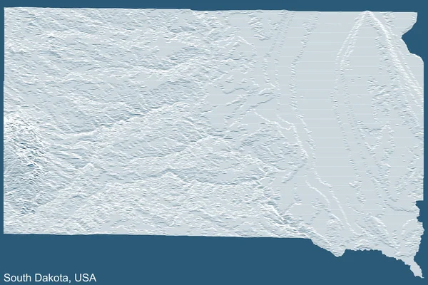 Mapa Técnico Topográfico Relevo Desenho Estado Federal Dakota Sul Eua —  Vetores de Stock