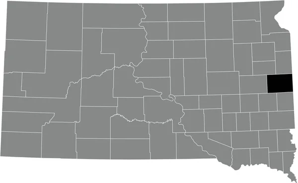 Černá Zvýrazněná Mapa Umístění Brookings County Šedé Administrativní Mapě Federálního — Stockový vektor