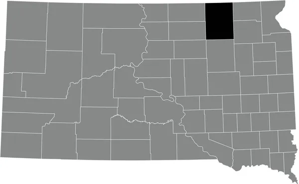 Black Highlighted Location Map Brown County Gray Administrative Map Federal — Stock Vector