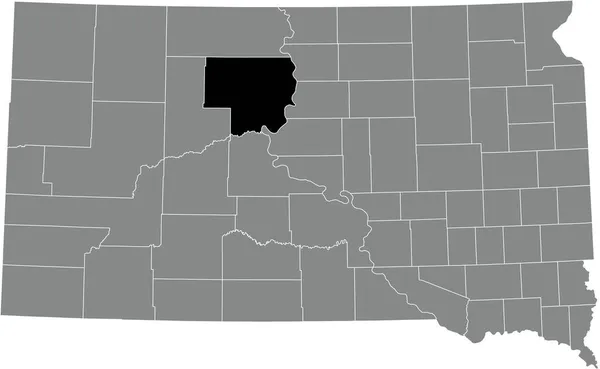 Black Highlighted Location Map Dewey Countyinside Gray Administrative Map Federal — Stock Vector