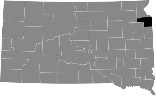 美国南达科他州灰度行政地图内格兰特县的黑点位置图 — 图库矢量图片