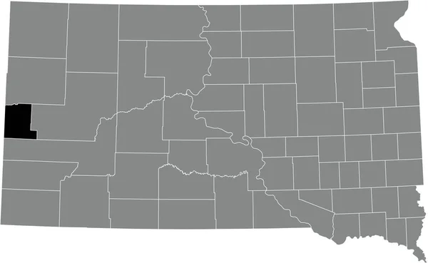 Schwarz Hervorgehobene Lagekarte Des Lawrence County Innerhalb Der Grauen Verwaltungskarte — Stockvektor