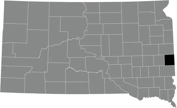 美国南达科他州灰度行政地图内穆迪县的黑点位置图 — 图库矢量图片