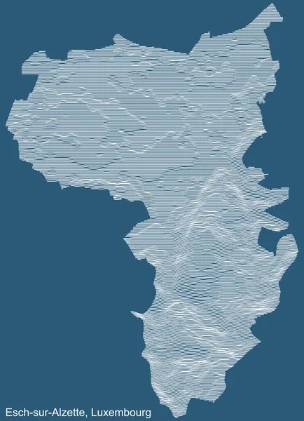 Mapa Topográfico Técnico Relieve Ciudad Esch Sur Alzette Luxemburgo Con — Vector de stock