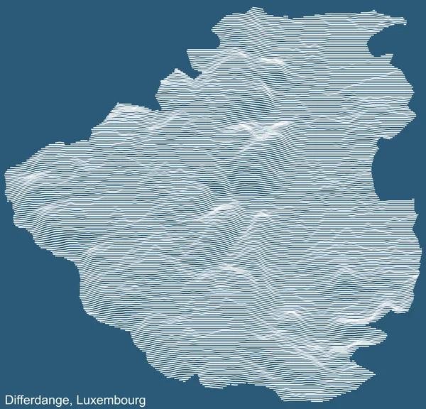 Topographische Technische Zeichnung Reliefkarte Der Stadt Differdange Luxemburg Mit Weißen — Stockvektor