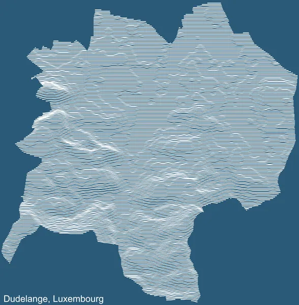Topographische Technische Zeichnung Reliefkarte Der Stadt Dudelange Luxemburg Mit Weißen — Stockvektor