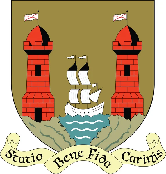 Hivatalos Címervektor Illusztráció Regionális Főváros Cork City Írország — Stock Vector