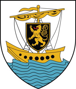 İrlanda bölgesel başkenti Galway City, İrlanda 'nın resmi arma vektör illüstrasyonu