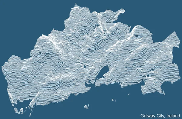 Mapa Relieve Topográfico Ciudad Galway City Irlanda Con Líneas Contorno — Vector de stock