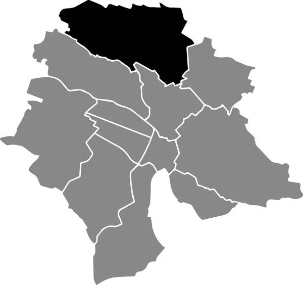 Zwarte Kaart Van Het District Kreis Grijze Stadsdelen Kaart Van — Stockvector