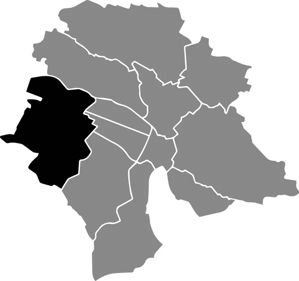 Černá Mapa Lokality Okresu Kreis Šedých Městských Částech Mapy Švýcarského — Stockový vektor