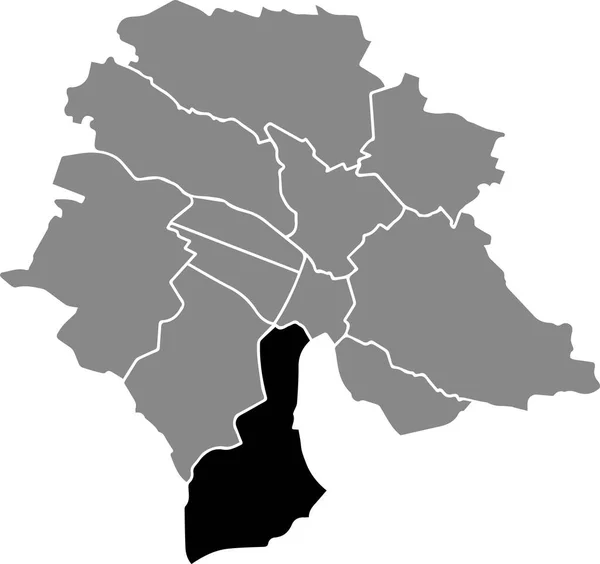 Černá Mapa Lokality Okresu Kreis Šedých Městských Částech Mapy Švýcarského — Stockový vektor