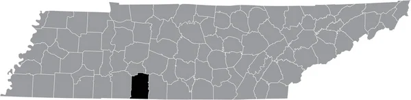 Mappa Nera Della Contea Lawrence All Interno Della Mappa Amministrativa — Vettoriale Stock