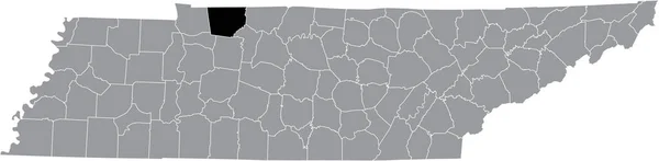 Mapa Ubicación Resaltado Negro Del Condado Montgomery Dentro Del Mapa — Vector de stock