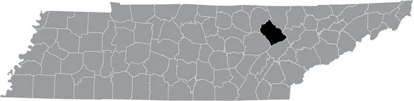 Schwarz Hervorgehobene Lagekarte Des Morgan County Innerhalb Der Grauen Verwaltungskarte — Stockvektor