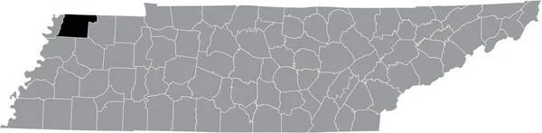 Чорні Виділили Карту Розташування Округу Обіон Всередині Сірої Адміністративної Карти — стоковий вектор