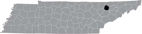 Abd Nin Tennessee Eyaletinin Gri Idari Haritasında Union County Nin — Stok Vektör