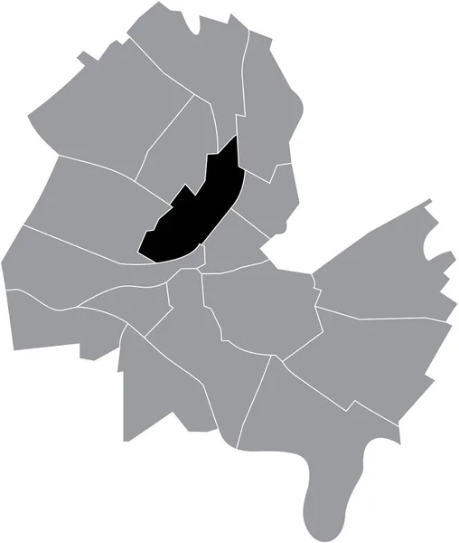 Mapa Localização Preto Distrito Dlices Grottes Dentro Distritos Urbanos Cinzentos —  Vetores de Stock