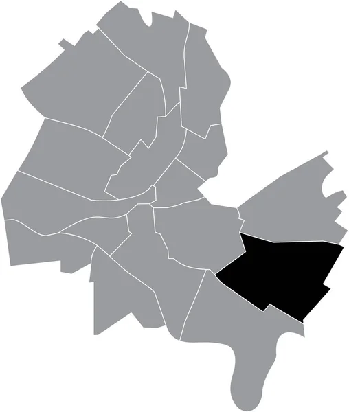 Mapa Ubicación Negro Del Distrito Florissant Malagnou Dentro Los Distritos — Vector de stock