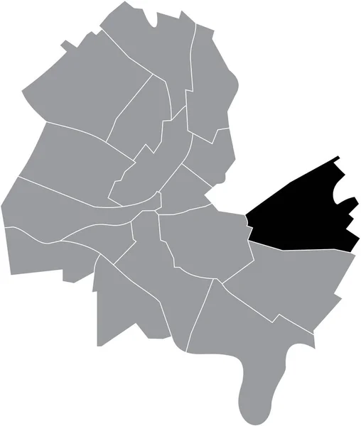 Černá Mapa Lokality Čtvrti Eaux Vives Šedých Městských Částech Mapy — Stockový vektor