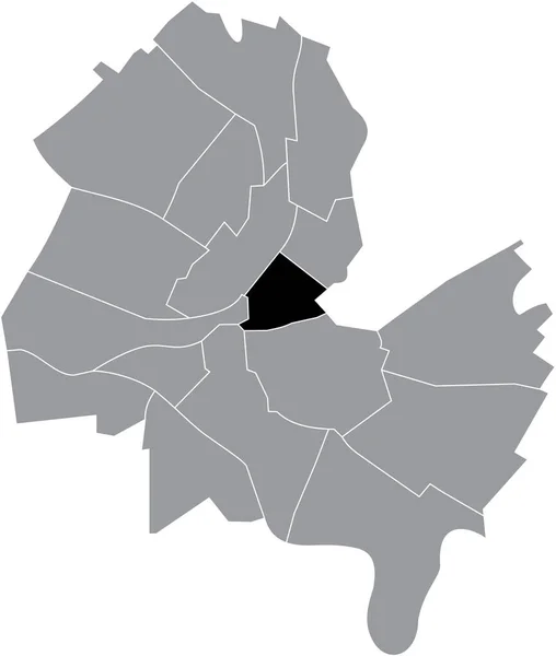 Mapa Localização Preto Distrito Saint Gervais Dentro Distritos Urbanos Cinzentos — Vetor de Stock