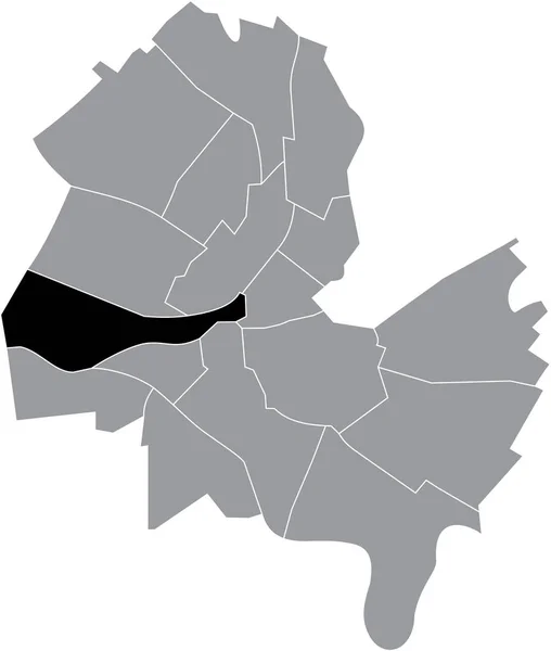 Zwarte Kaart Van Het District Sain Jean Grijze Stadskaart Van — Stockvector