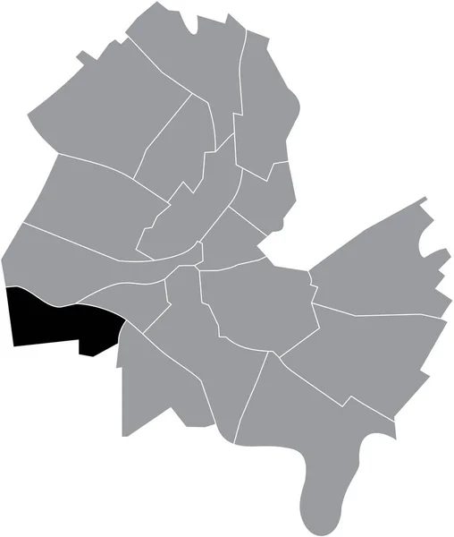 Mappa Nera Del Distretto Btie All Interno Dei Distretti Urbani — Vettoriale Stock