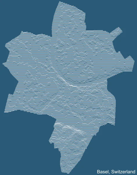 Topographische Technische Zeichnung Reliefkarte Der Stadt Basel Schweiz Mit Weißen — Stockvektor