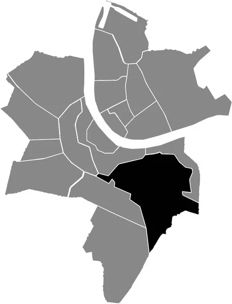 Mapa Ubicación Negro Del Distrito Alban Dentro Los Distritos Urbanos — Archivo Imágenes Vectoriales