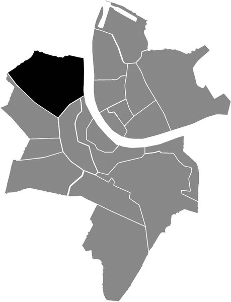 Mapa Ubicación Negro Del Distrito Johann Interior Los Distritos Urbanos — Vector de stock
