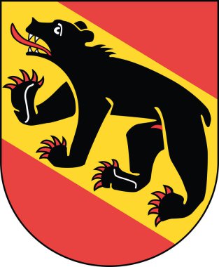 İsviçre 'nin başkenti Bern' in resmi arma vektör illüstrasyonu