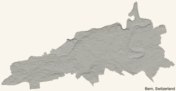 Carte Topographique Relief Ville Berne Suisse Avec Lignes Contour Noires — Image vectorielle