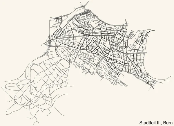Detaljerad Navigering Urban Street Roads Karta Vintage Beige Bakgrund Kvartalet — Stock vektor