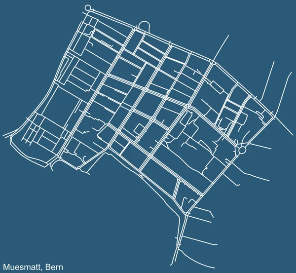 Dibujo Técnico Detallado Navegación Mapa Carreteras Urbanas Sobre Fondo Azul — Archivo Imágenes Vectoriales