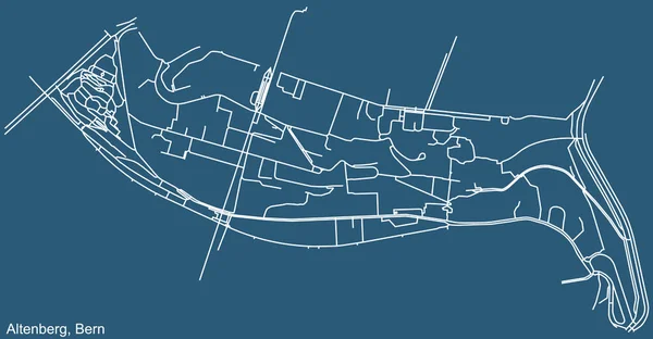 Plan Technique Détaillé Navigation Urbaine Carte Routière Sur Fond Bleu — Image vectorielle