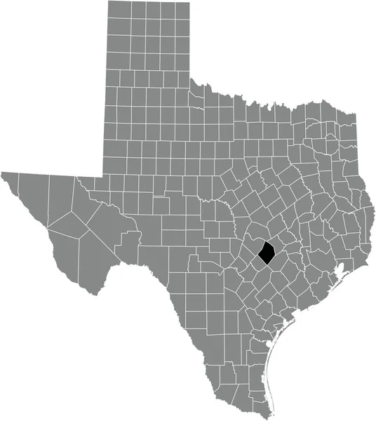 Mapa Ubicación Resaltado Negro Del Condado Bastrop Dentro Del Mapa — Archivo Imágenes Vectoriales