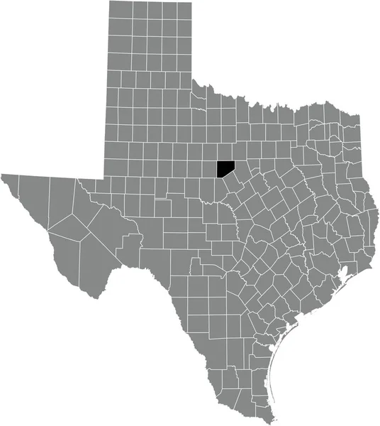 Preto Destaque Mapa Localização Condado Eastland Dentro Cinza Mapa Administrativo —  Vetores de Stock